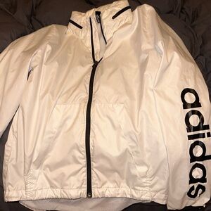 Adidas windbreaker zip up either folding hood